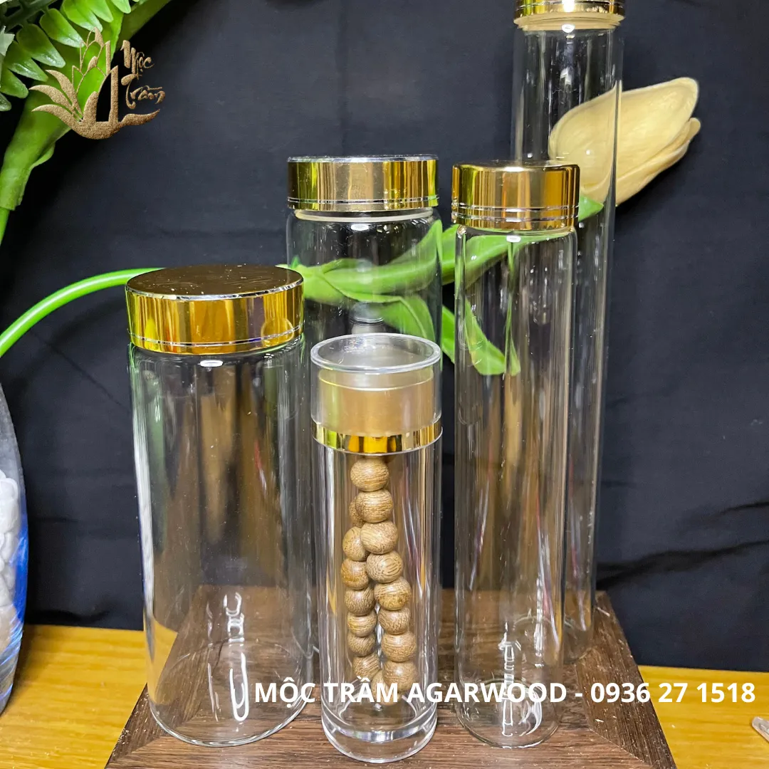 [Multiple Sizes] Luxury Glass Container for Bracelets, Oud Beads, Feng Shui Stones, Cordyceps, Saffron &amp; Herbal Products